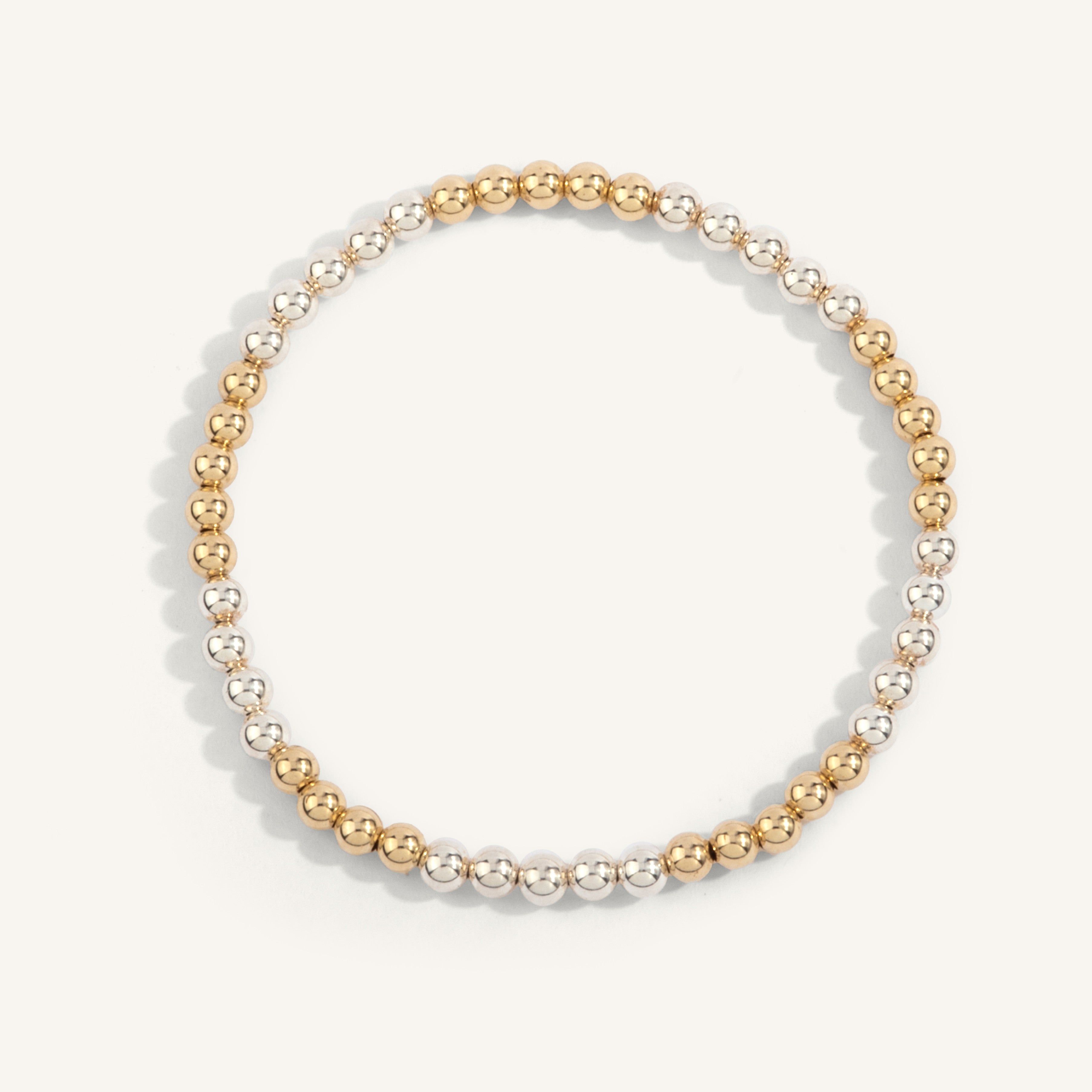 4mm Gold Filled Beads and 4mm Sterling Silver Beads 7''