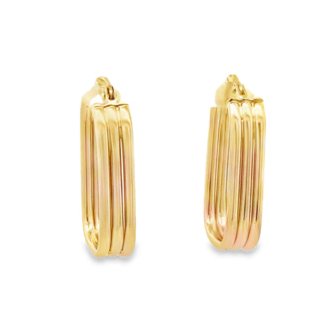 14ky Triple Row Oval Tube Hoop