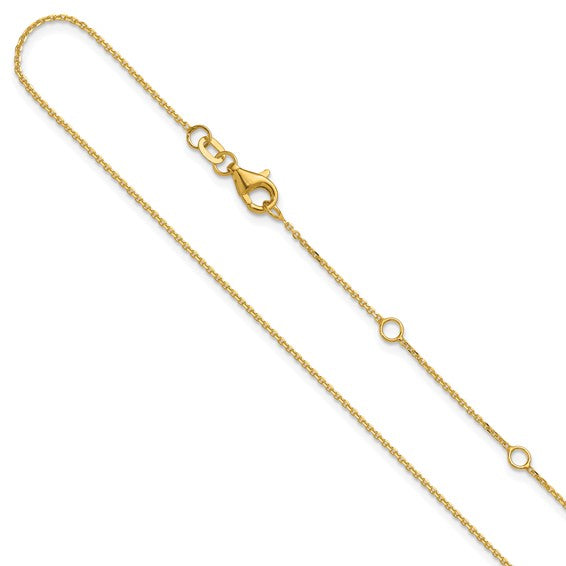 1Mm D/C Square Cable Chain | 14k Yellow