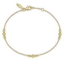 Graduating Bead Stations Bracelet | 14k Yellow