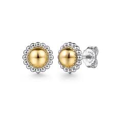 Fashion Stud Earrings | 925 SS/14k Yellow
