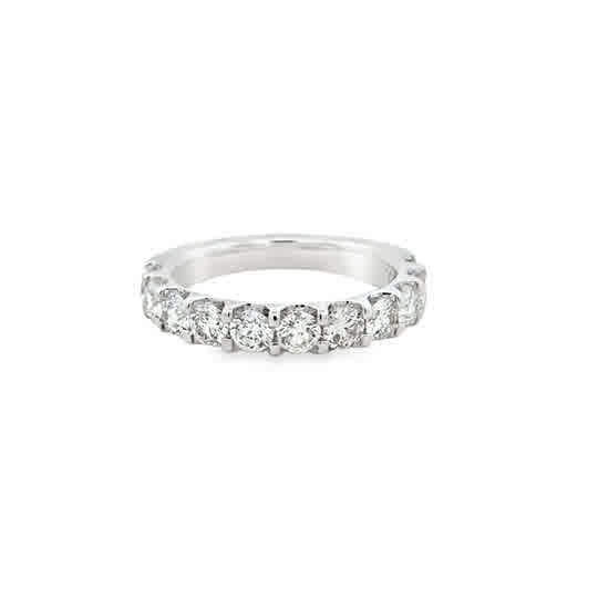 14 Karat White Gold Diamond Wedding Ring, 1.76ctw Round Brilliant Cut Diamonds