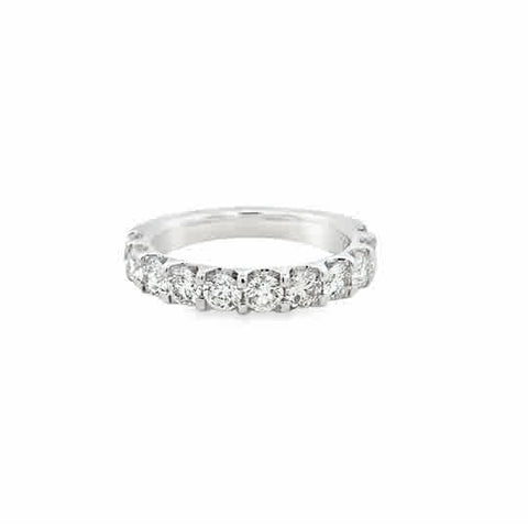 14 Karat White Gold Diamond Wedding Ring, 1.76ctw Round Brilliant Cut Diamonds