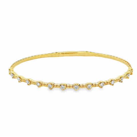 14ky Flexie with Round Diamond Stations, 6.75'' .50ctw Round Diamonds