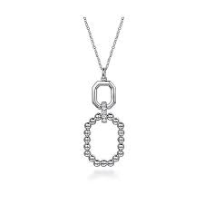 Octagon Dangle Necklace | White Sterling
