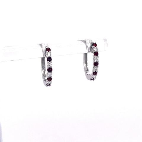 Alternating Hoop Earrings | 14k White