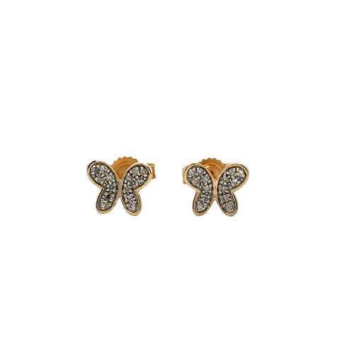 Butterfly Stud Earrings | 10k Yellow