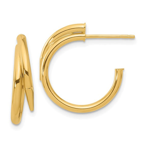 Modern Hoop Earrings | 14k Yellow