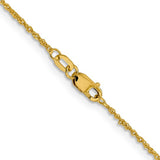 Yellow 14 Karat 1Mm Sparkle Singapore With Lobster Clasp Chain Length 18