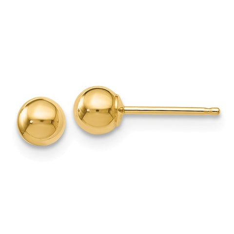 Lady's Yellow 14 Karat 4Mm Gold Ball Earrings