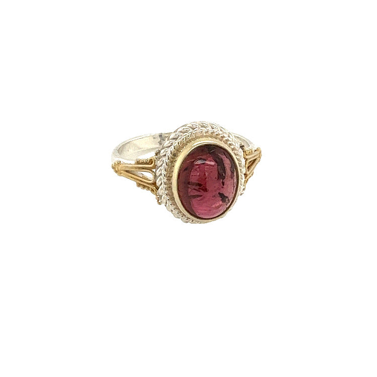 Twist Bezel Fashion Ring | 22k Gold Vemeil (3.75ct Toumaline)