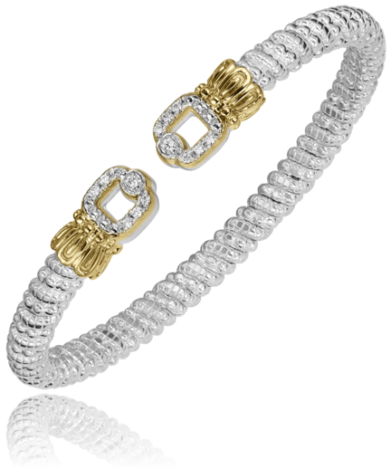 Open Band Bracelet | 14k Yellow/White Sterling Silver