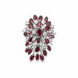 White 18 Karat Waterfall, Ring To Pendant Estate Jewelry Size 7.25 Wit