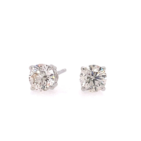 Prong Studs Earrings | 14k White