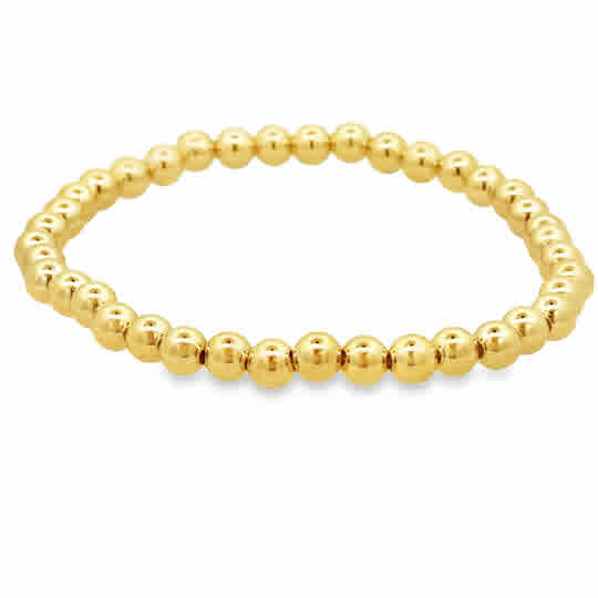 5mm Gold Filled Beaded Bracelet 7''