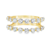 14 Karat Yellow Gold Double Row Guard Prong Set with 1.62ctw Round Lab Created Diamonds