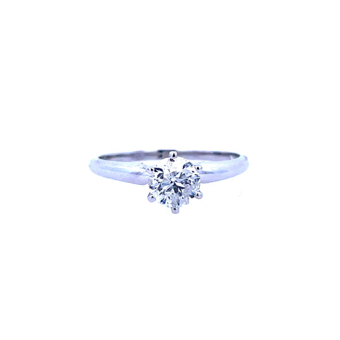 Solitaire Engagement Ring | 14k White (0.75ct Round)