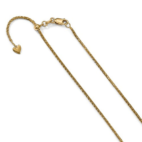 1.3Mm Adjustable Wheat Chain | 14k Yellow