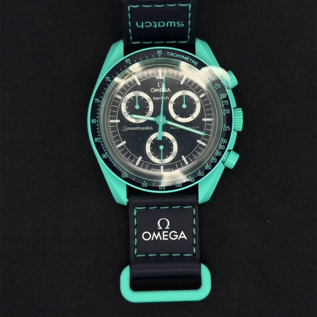 Omega Moonswatch Mission to Earth Polar Lights, R #SO33L103, NEW, Full