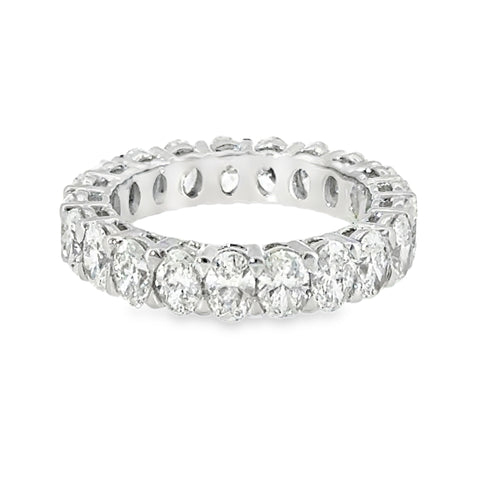 18 Karat White Gold Eternity Ring with 4.20ctw Oval Cut Lab Created Diamonds