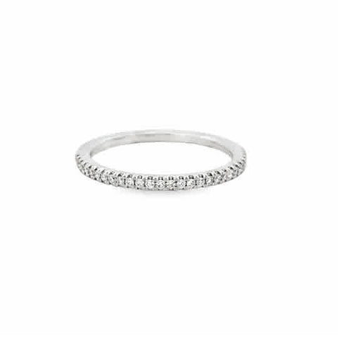 14 Karat White Gold Diamond Anniversary Ring, .15ctw Round Diamonds