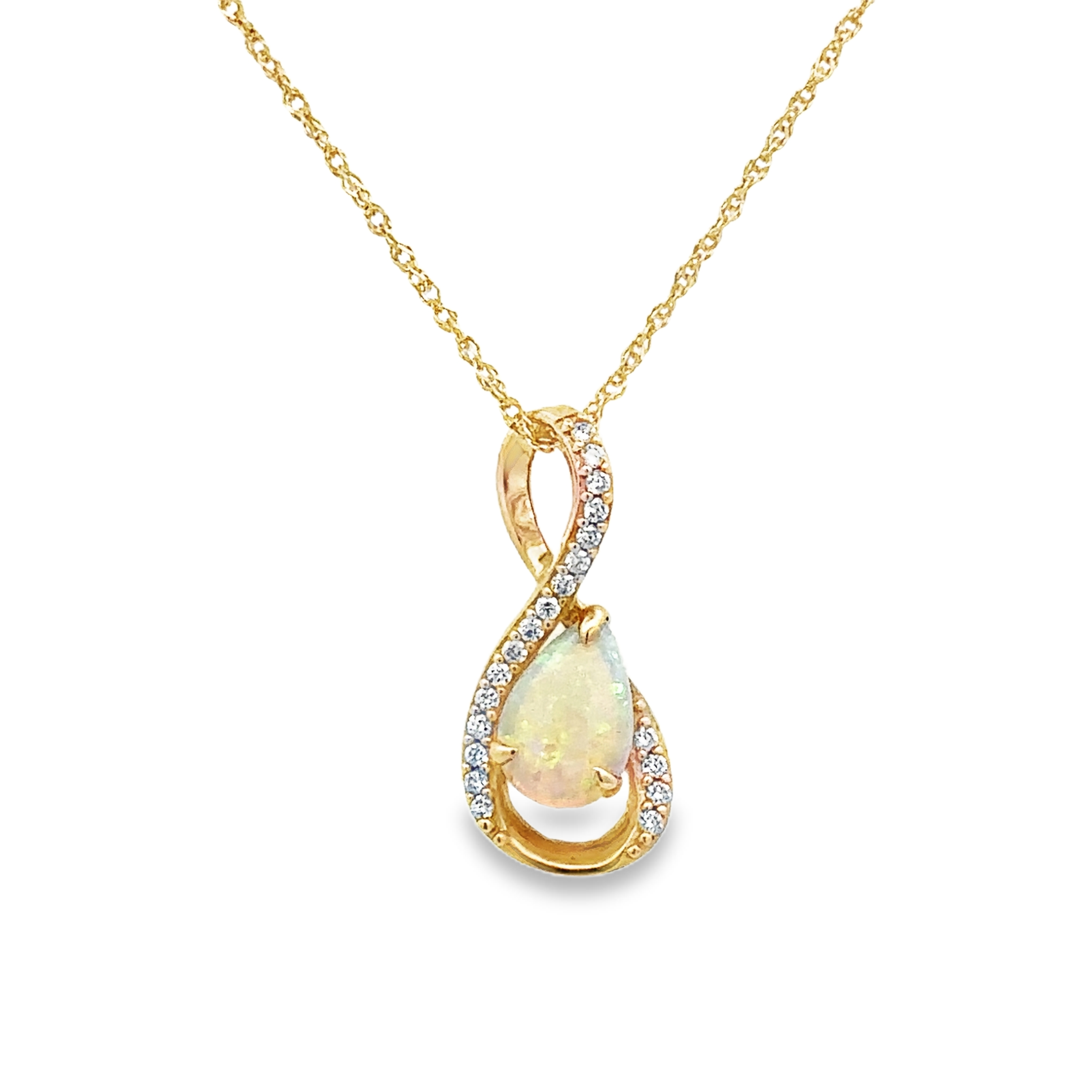 Swirl Necklace | 14k Yellow (0.70ct Pear)