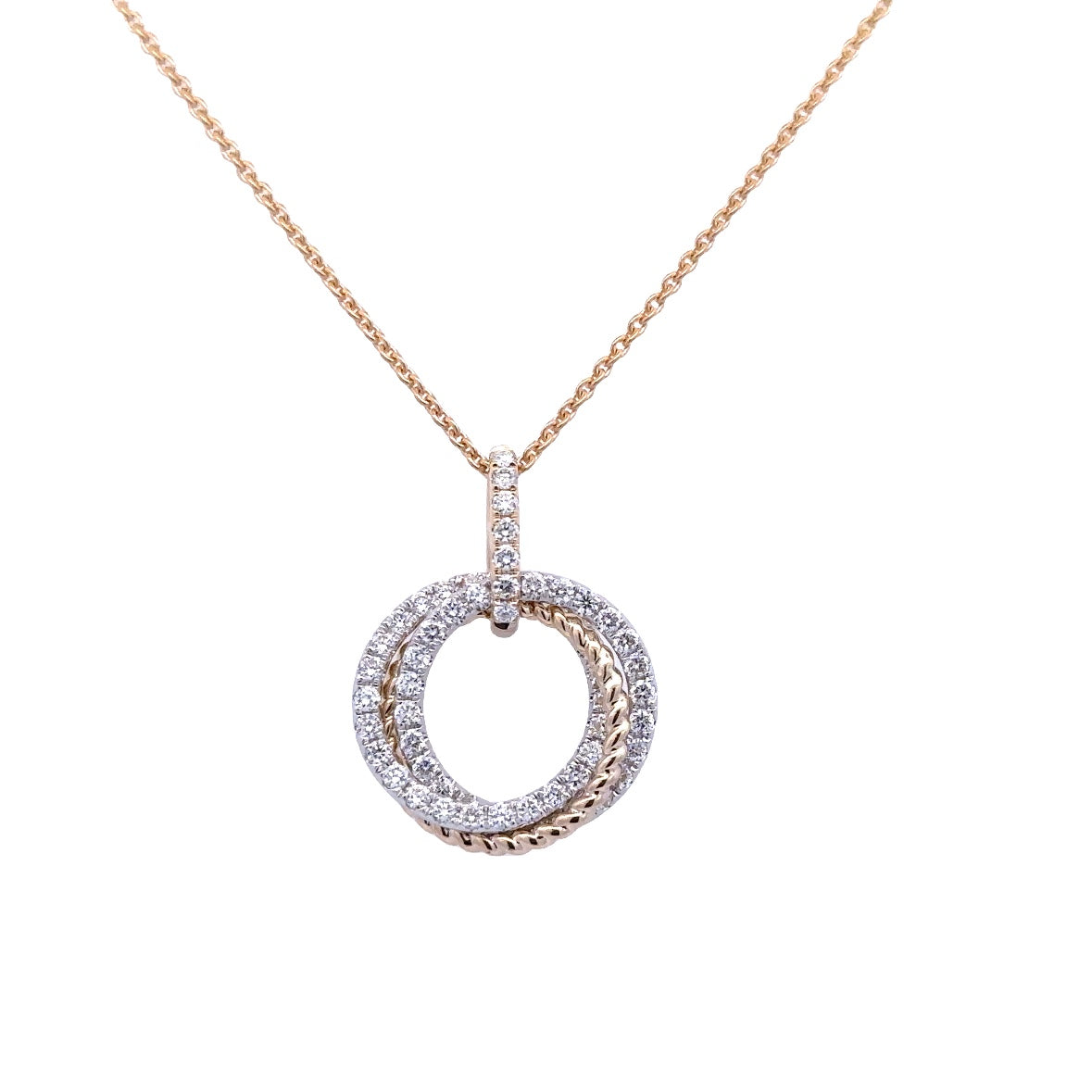 Woven Circle Rope Pendant | 14k Yellow
