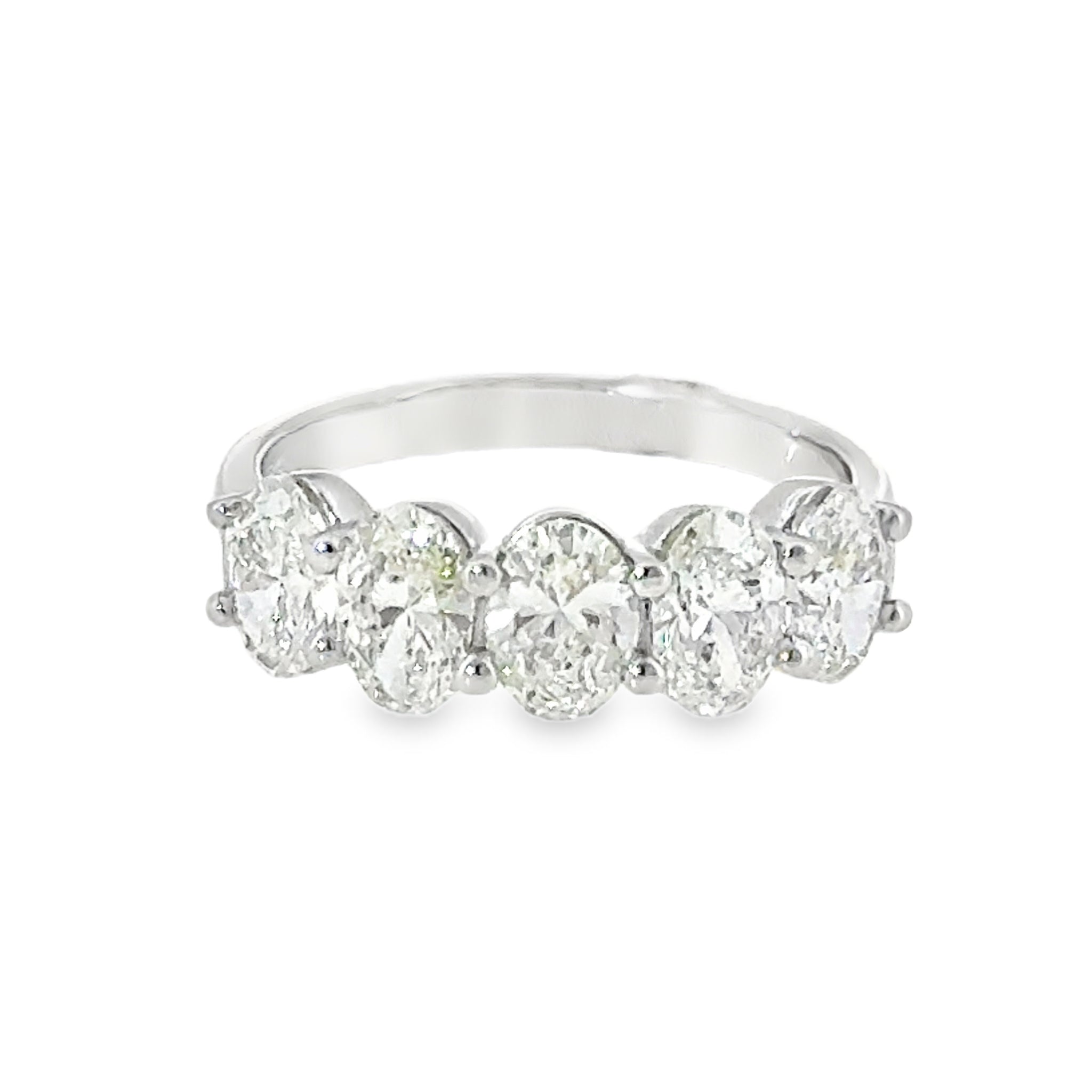 14 Karat White Gold 2.23ct Oval Lab Created Diamond Anniversary Ring