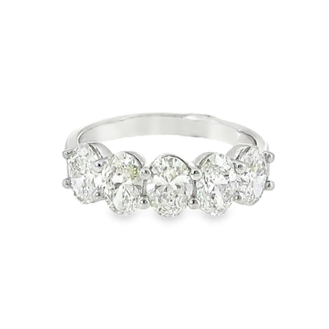 14 Karat White Gold 2.23ct Oval Lab Created Diamond Anniversary Ring