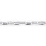 White Sterling Silver Elongated Link Bracelet Length 8