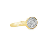 18 Karat Yellow and White Gold Oval Pave' Top Fashion Ring with .47ctw Round Brilliant Cut Diamonds