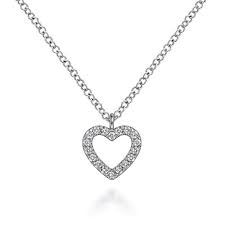 Dainty Heart Pendant | 14k White