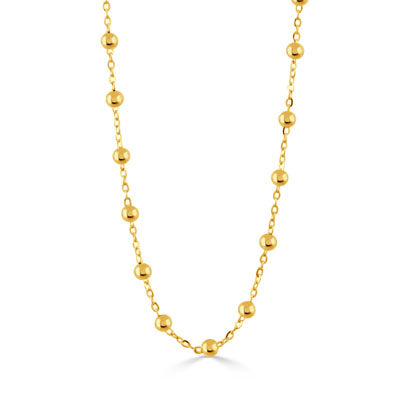 Elegant 18K Yellow Gold Bead Chain