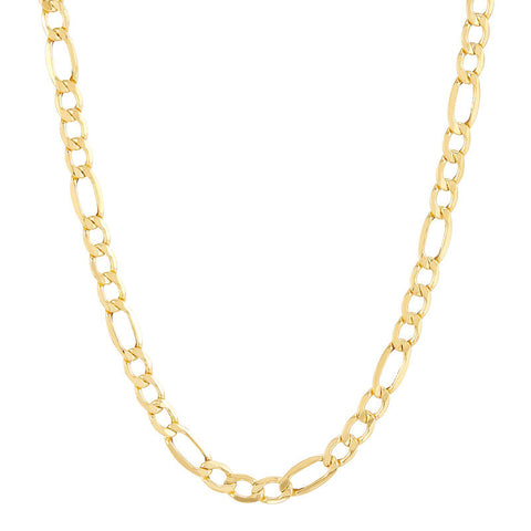 Yellow 14 Karat 5.8Mm Heavy Hollow Figaro Chain Length 22