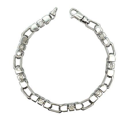 Inlay Link Bracelet | 18k White