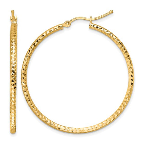 Yellow Gold Hoop Earrings, 10K purity, 1.74g total weight