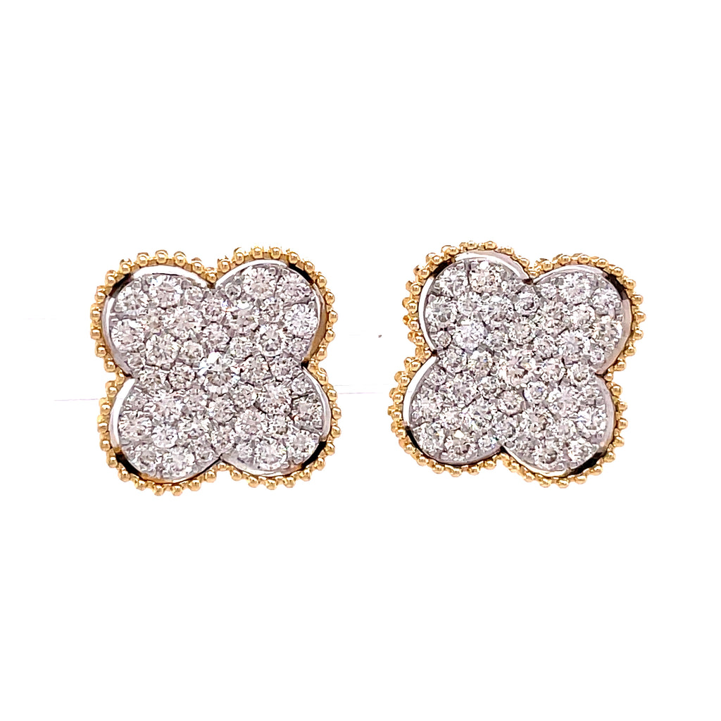 Clover Stud Earrings | 14k Yellow