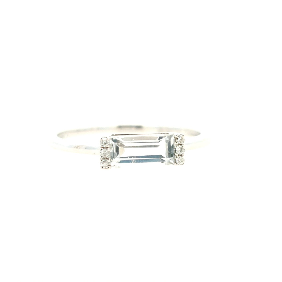 Horizontal Stackable Fashion Ring | 14k White (0.60ct Round)