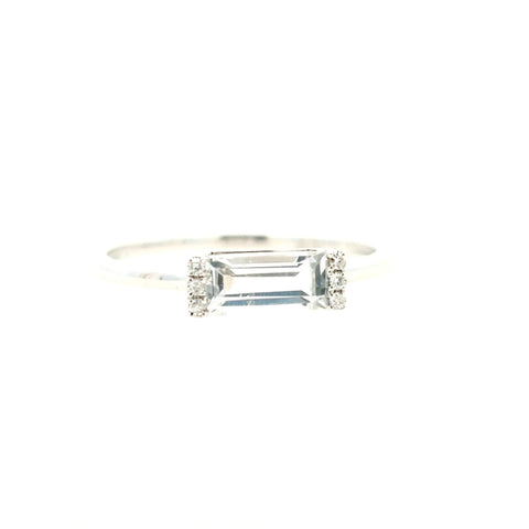 Horizontal Stackable Fashion Ring | 14k White (0.60ct Round)
