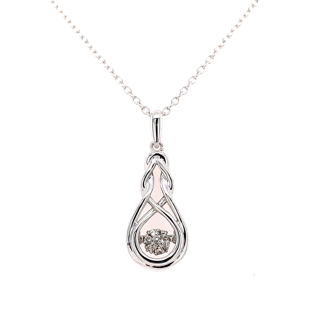 Lady's White Polished Sterling Silver Infinity Knot Heartthrob Pendant