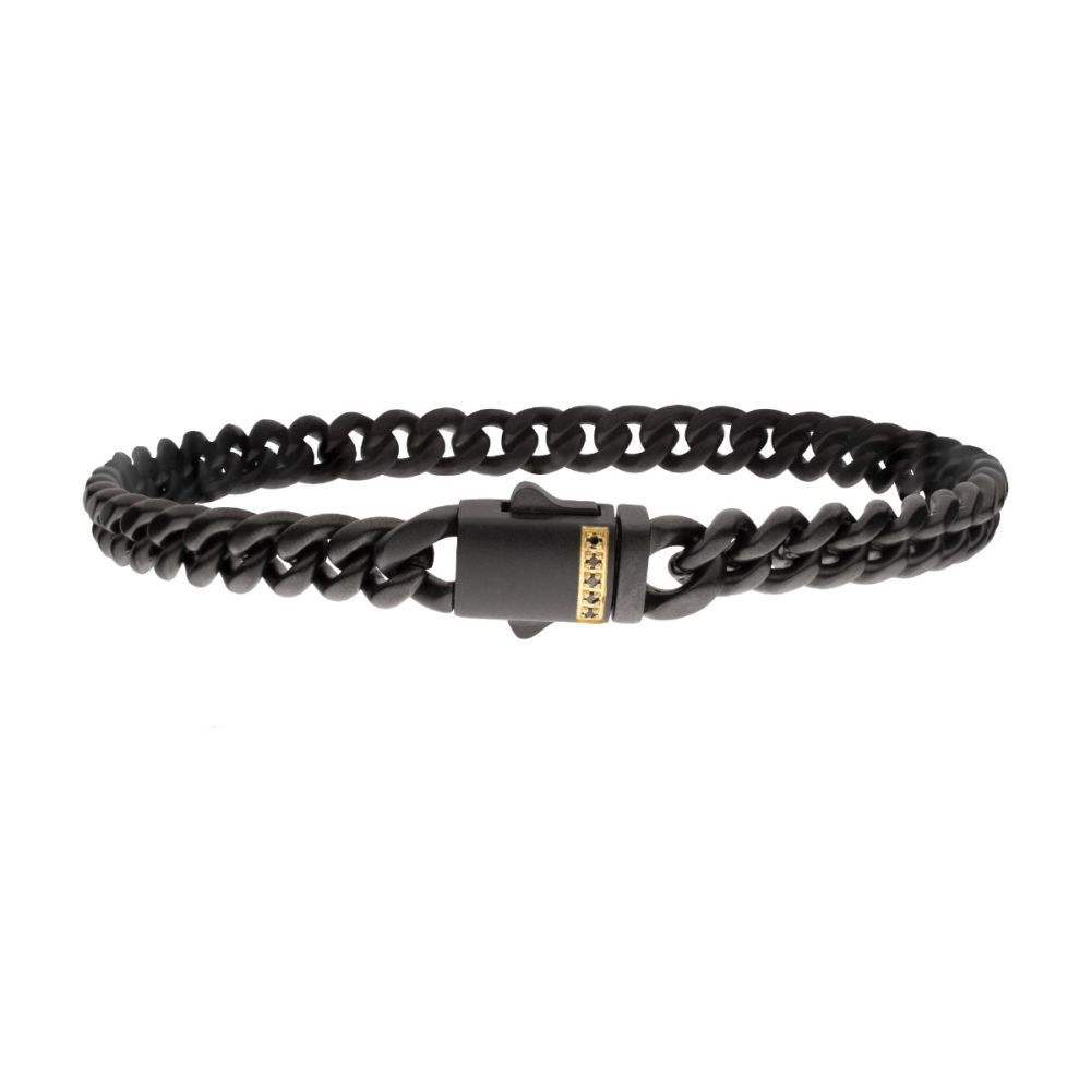 8Mm Miami Cuban Bracelet | Black Stainless Steel