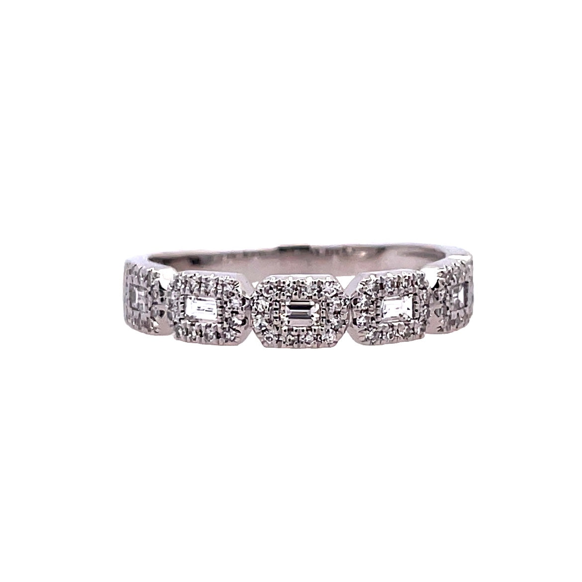 Horizontal Halo Fashion Ring | 14k White