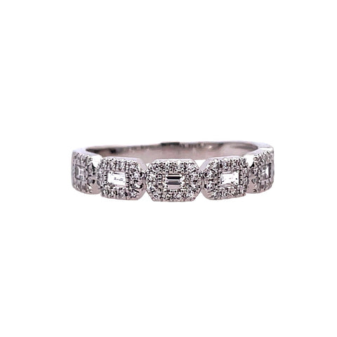 Horizontal Halo Fashion Ring | 14k White