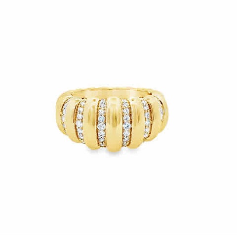 Silent Opus Ripple Dome with Diamonds 14ky