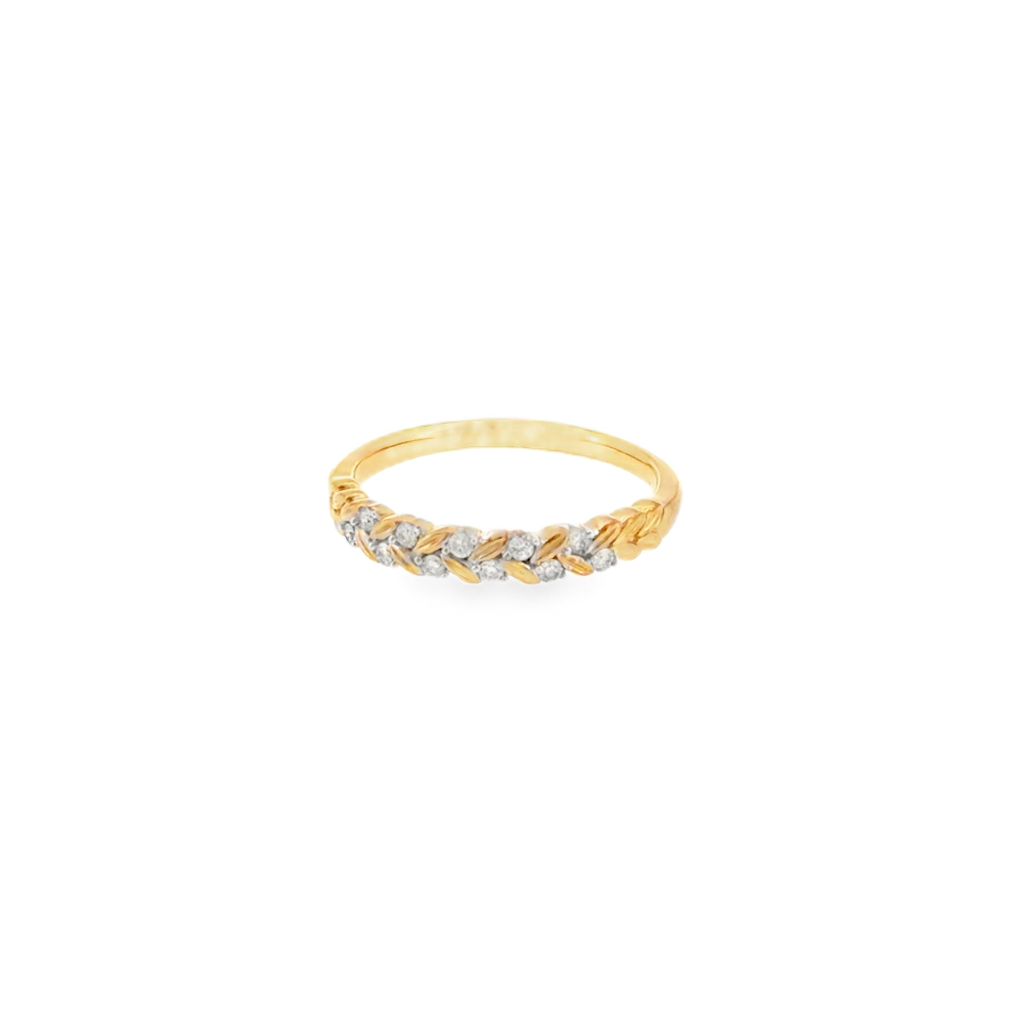 10 Karat Yellow Gold Anniversary Ring with .13ctw Round Brilliant Cut Diamonds
