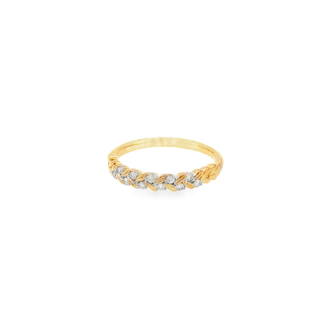 10 Karat Yellow Gold Anniversary Ring with .13ctw Round Brilliant Cut Diamonds