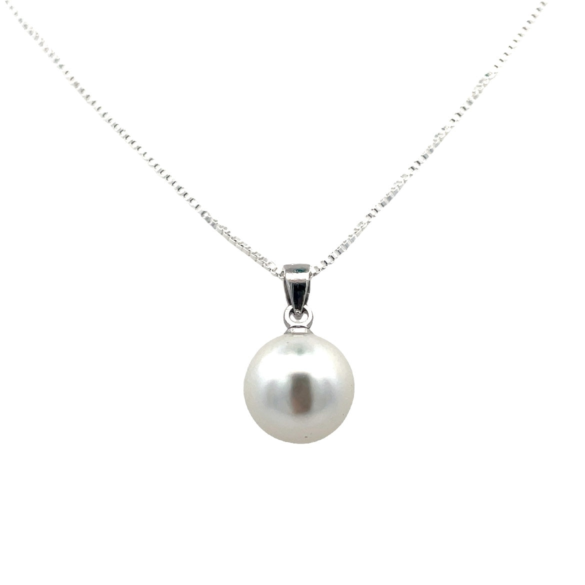 Pearl Drop Necklace | White Sterling