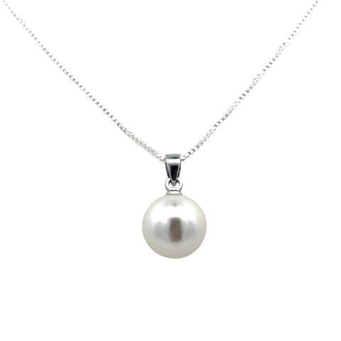 Pearl Drop Necklace | White Sterling