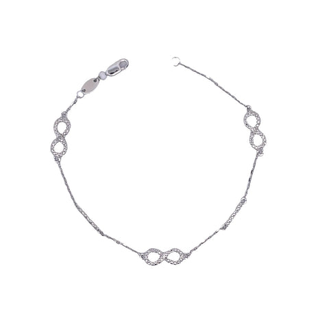 Infinity Bracelet | White Sterling