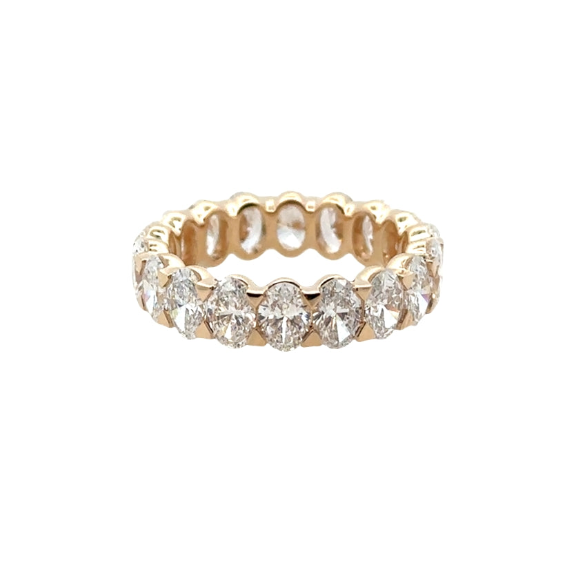 14K Yellow Gold Lab-Grown Oval Diamond Eternity Band